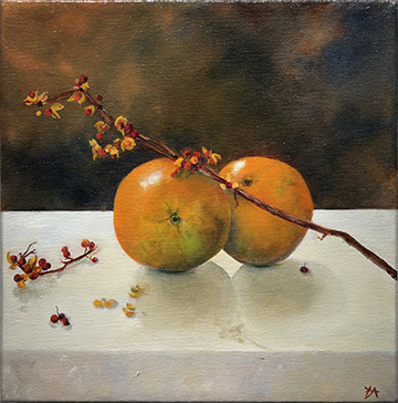 <b>Bittersweet and Orange</b><br>Oil on canvas, 12